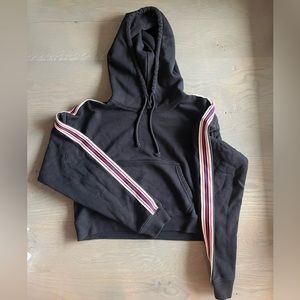 TNA Aritzia Black Sweatshirt with Stripe down the sleeve